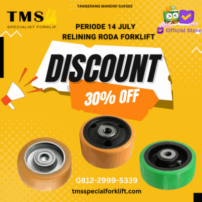 RELINING RODA FORKLIFT BAHAN POLYURETHANE REACHTRUCK STACKER PALLET MOVER